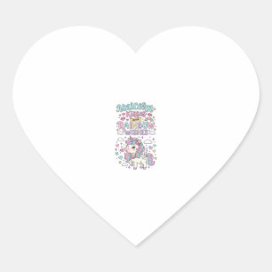 Unicorn Kisses and Rainbow Wishes Cute Pastel Grap Heart Sticker