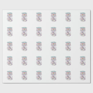 Unicorn Kisses and Rainbow Wishes Cute Pastel Grap Wrapping Paper