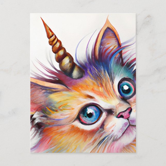 Unicorn Kitten Postcard (Front)