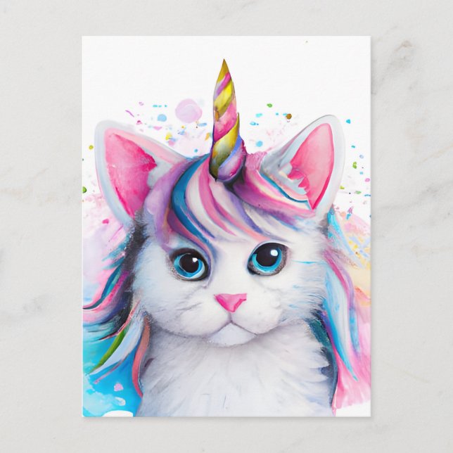 Unicorn Kitten Postcard (Front)