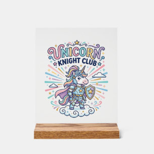 Unicorn Knight Club Print Ready Apparel Graphic_1 Acrylic Sign