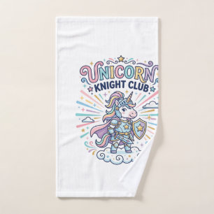 Unicorn Knight Club Print Ready Apparel Graphic_1 Hand Towel