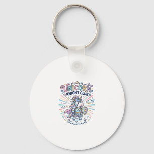 Unicorn Knight Club Print Ready Apparel Graphic_1 Key Ring