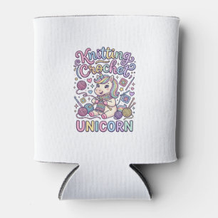 Unicorn Knitting Crochet Unicorn Charming White Ba Can Cooler