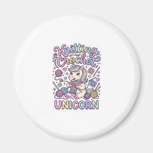 Unicorn Knitting Crochet Unicorn Charming White Ba Magnet