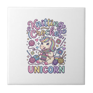 Unicorn Knitting Crochet Unicorn Charming White Ba Tile