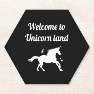 Unicorn land paper coaster