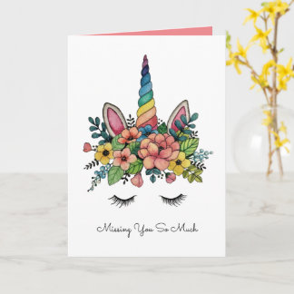 Unicorn Lashes With Rainbow Horn Card
