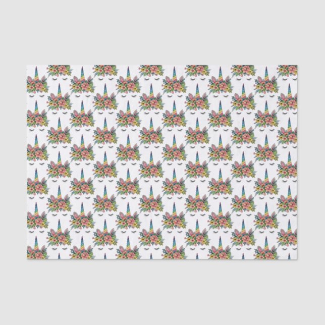 Unicorn Lashes With Rainbow Horn Tissue Paper (Front)