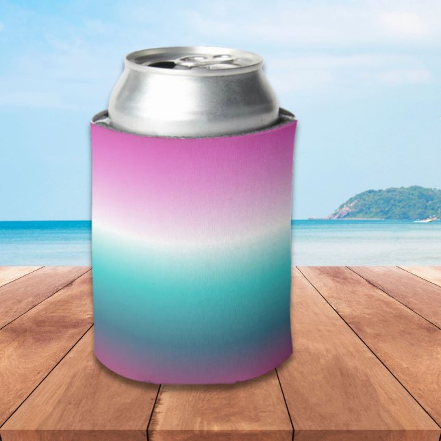unicorn lavender teal ombre turquoise mermaid can cooler (unicorn lavender teal ombre turquoise mermaid can cooler)