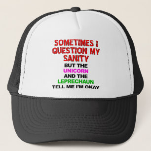 Unicorn Leprechaun Sanity Funny Ball Cap Hat