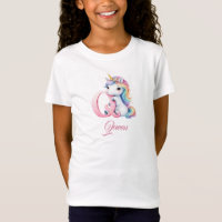 Unicorn letter Q monogram initial magical day