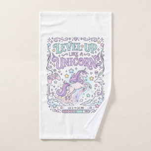 Unicorn Level Up Like a Unicorn Adorable Marketpla Hand Towel