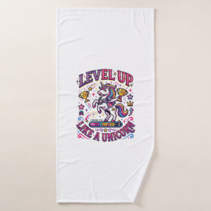 Unicorn Level Up Like a Unicorn Commercial Cute Gi Bath Towel