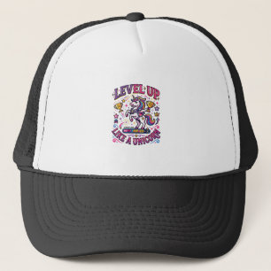 Unicorn Level Up Like a Unicorn Commercial Cute Gi Trucker Hat