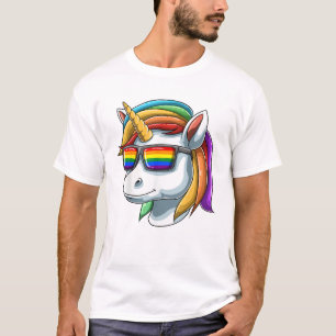 Unicorn LGBT Unicorn With LGBT Sunglasses Pride Un T-Shirt