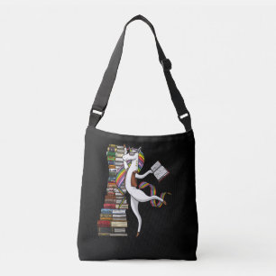 Unicorn Librarian Magical Book Reading Nerd Crossbody Bag