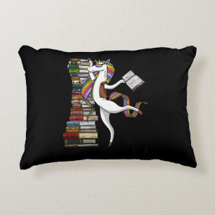 Unicorn Librarian Magical Book Reading Nerd Decorative Cushion
