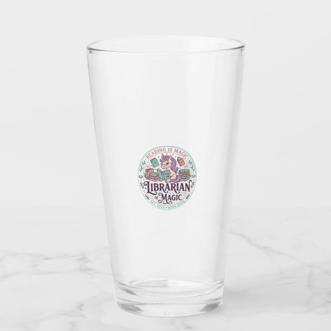 Unicorn Librarian of Magic Original Product Graphi Glass (Front)