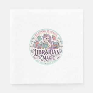 Unicorn Librarian of Magic Original Product Graphi Napkin
