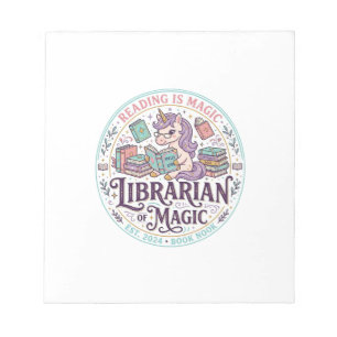 Unicorn Librarian of Magic Original Product Graphi Notepad