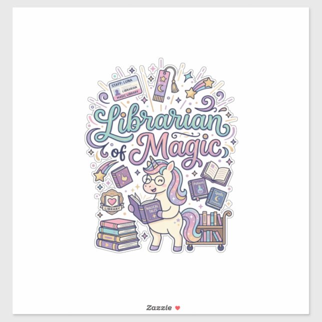 Unicorn Librarian of Magic Print Ready Apparel Gra (Sheet)
