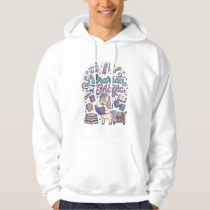 Unicorn Librarian of Magic Print Ready Apparel Gra Hoodie