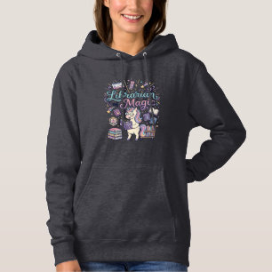 Unicorn Librarian of Magic Print Ready Apparel Gra Hoodie