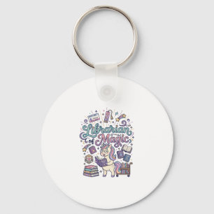 Unicorn Librarian of Magic Print Ready Apparel Gra Key Ring