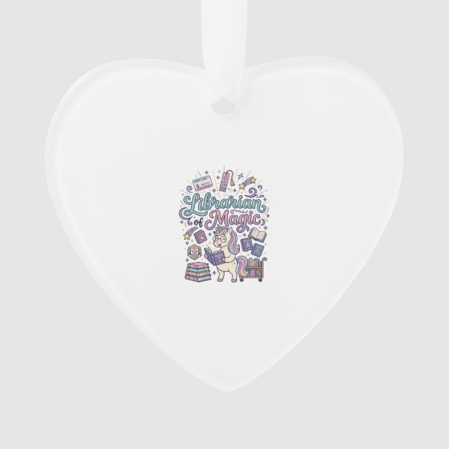Unicorn Librarian of Magic Print Ready Apparel Gra Ornament (Front)