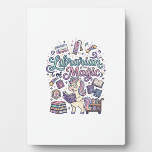 Unicorn Librarian of Magic Print Ready Apparel Gra Plaque