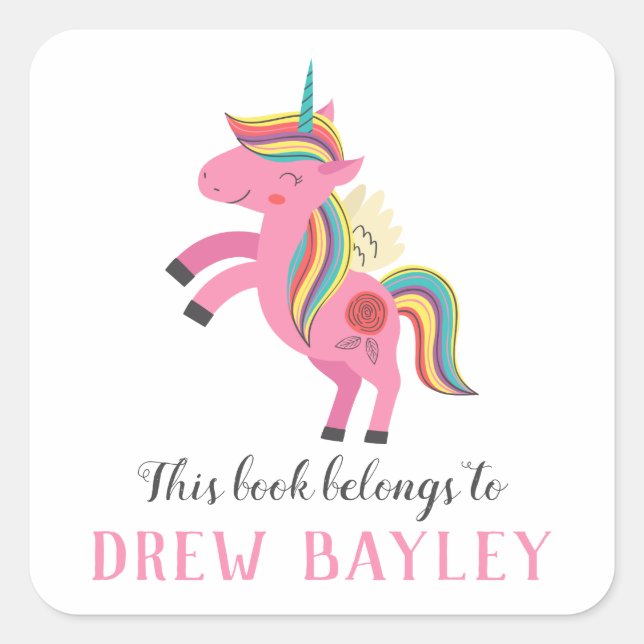 Unicorn Library Bookplate Label (Front)