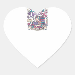 Unicorn Library Unicorn Colorful POD Artwork_1 Heart Sticker