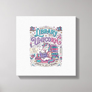 Unicorn Library Unicorn Colourful POD Artwork_1 Canvas Print