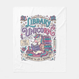 Unicorn Library Unicorn Colourful POD Artwork_1 Fleece Blanket