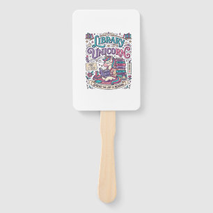 Unicorn Library Unicorn Colourful POD Artwork_1 Hand Fan