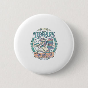 Unicorn Library Unicorn Whimsical Graphic Tee Desi 6 Cm Round Badge