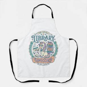 Unicorn Library Unicorn Whimsical Graphic Tee Desi Apron