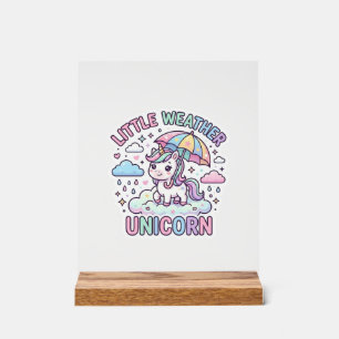 Unicorn Little Weather Unicorn Graphic Design Whit Acrylic Sign