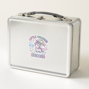 Unicorn Little Weather Unicorn Graphic Design Whit Metal Lunch Box