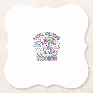 Unicorn Little Weather Unicorn Graphic Design Whit Paper Coaster