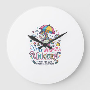 Unicorn Little Weather Unicorn Trendy Shirt Graphi Large Clock