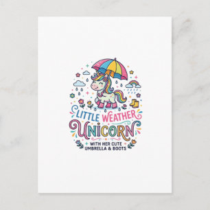 Unicorn Little Weather Unicorn Trendy Shirt Graphi Postcard