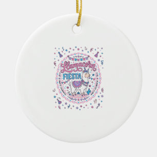Unicorn Llamacorn Fiesta Playful Shirt Graphic_1 Ceramic Tree Decoration