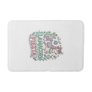 Unicorn Llamacorn Fiesta Premium Vector POD Artwor Bath Mat