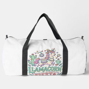 Unicorn Llamacorn Fiesta Premium Vector POD Artwor Duffle Bag