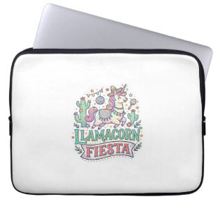 Unicorn Llamacorn Fiesta Premium Vector POD Artwor Laptop Sleeve