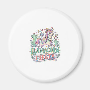 Unicorn Llamacorn Fiesta Premium Vector POD Artwor Magnet