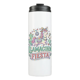 Unicorn Llamacorn Fiesta Premium Vector POD Artwor Thermal Tumbler