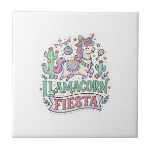 Unicorn Llamacorn Fiesta Premium Vector POD Artwor Tile